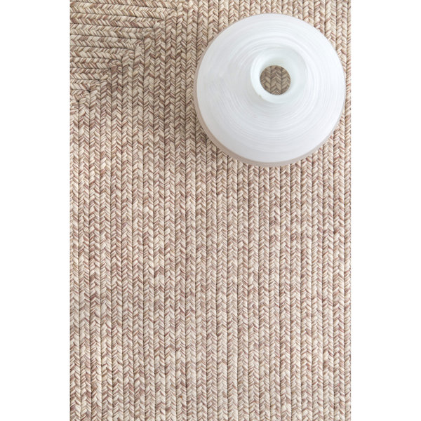 House of Hampton Bromsgrove Hand Braided Tan Indoor/Outdoor Rug